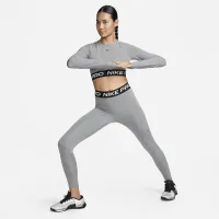 Nike Pro жіноча Dri-FIT Cropped Long-Sleeve Top колір сірий