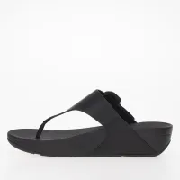 Japonki FitFlop Lulu Coveколір червоний-Buckle Raw-Edge Leather Toe-Thongs HG9-001 - Чорні