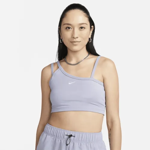Nike Sportswear Everyday Modern женская Asymmetrical Crop Tank цвет фиолетовый