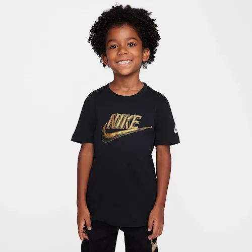 Nike Little дитячі Metallic Futura футболка колір чорний