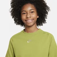 Nike Sportswear Big детские (Girls') Short-Sleeve Top цвет зеленый