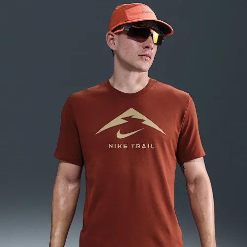 Nike Dri-FIT мужские Trail Running футболка цвет коричневый