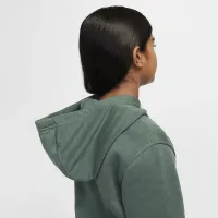 Nike Sportswear Club Fleece Big детские Pullover Толстовка с капюшоном цвет зеленый