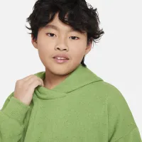 Nike Icon Fleece Big дитячі оверсайз Pullover Толстовка з капюшоном колір зелений