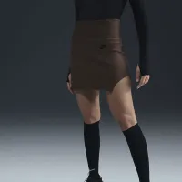 Nike Sportswear Tech Fleece женская С высокой Талией Mini юбка цвет коричневый