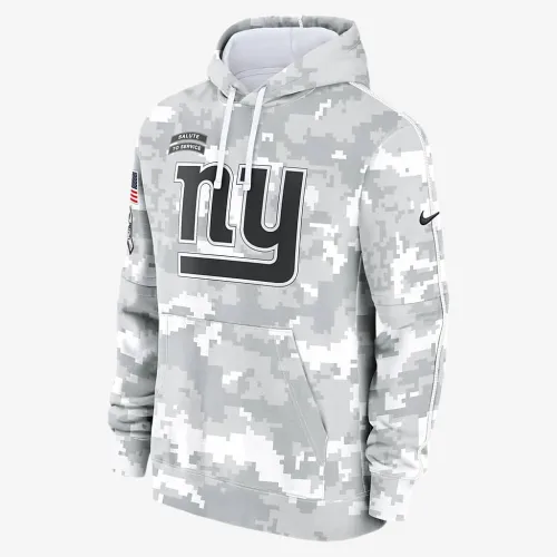 New York Giants Salute to Service Primary Edge Club мужские Nike NFL Pullover Толстовка с капюшоном цвет белый