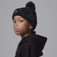 Nike Jordan Cuffed Pom Beanie Little Kids Hat цвет черный