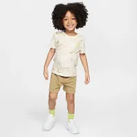 Nike Sportswear Toddler On the Move Printed Tee and French Terry шорты набор цвет коричневый