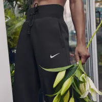Nike Sportswear Phoenix Fleece жіноча З високою талією Wide-Leg Sweatpants колір чорний