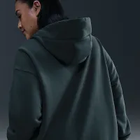 Nike Sportswear Phoenix Fleece женская оверсайз Full-Zip Толстовка с капюшоном (большие размеры) цвет зеленый