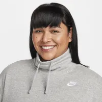 Nike Sportswear Club Fleece женская оверсайз Mock-Neck свитшот (большие размеры) цвет серый