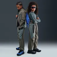Nike Tech Big детские (для мальчиков) Woven Pants цвет серый