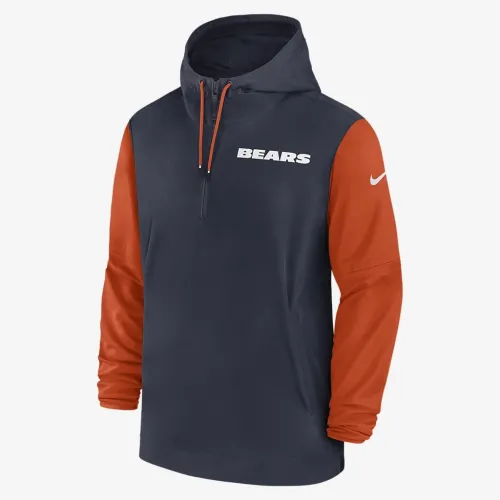 Chicago Bears Sideline Pre-Game Player чоловічі Nike NFL 1/2-Zip Hooded Куртка блакитний