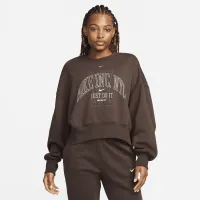 Nike Sportswear Phoenix Fleece женская Over-оверсайз Crew-Neck Graphic свитшот цвет коричневый
