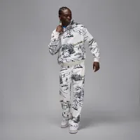 Nike Jordan Brooklyn Fleece мужские Pullover Толстовка с капюшоном цвет белый