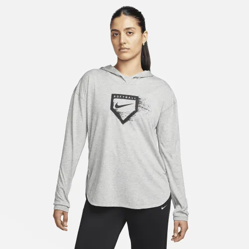 Nike Dri-FIT женская Softball Толстовка с капюшоном цвет серый