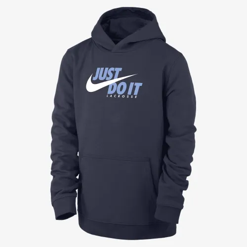 Nike Big детские (для мальчиков) Lacrosse Pullover Толстовка с капюшоном синий