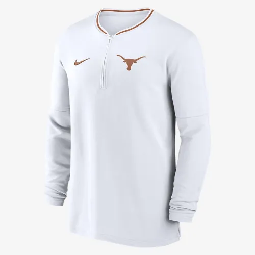 Texas Longhorns Sideline Coach чоловічі Nike Dri-FIT College 1/2-Zip Long-Sleeve Top колір білий