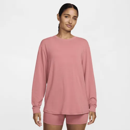 Nike One Relaxed жіноча Dri-FIT Long-Sleeve Top Pink