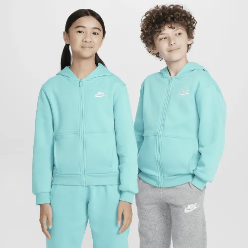 Nike Sportswear Club Fleece Big детские Full-Zip Толстовка с капюшоном цвет зеленый