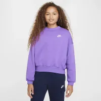 Nike Sportswear Club Fleece Girls' Boxy Crew-Neck свитшот цвет фиолетовый