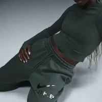 Nike Sportswear Phoenix Fleece женская С высокой Талией оверсайз Pants цвет зеленый