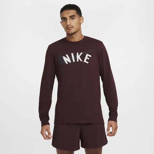 Nike чоловічі Dri-FIT Long-Sleeve Fitness футболка колір червоний