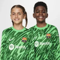 FC Barcelona 2024 Stadium Goalkeeper Big детские Nike Dri-FIT Soccer Replica Jersey цвет зеленый