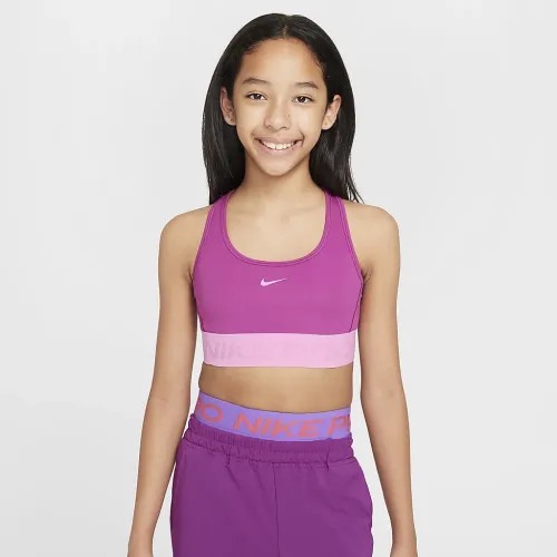Nike Pro Swoosh Girls' Sports Bra колір фіолетовий