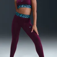 Nike Pro Big детские (Girls') Dri-FIT лосины with Shine Accents цвет красный