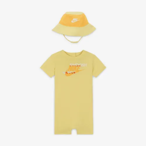 Nike Sportswear PE Baby (12-24M) Romper and Bucket Hat Set Yellow