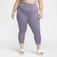 Nike One женская С высокой Талией Crop лосины (большие размеры) цвет фиолетовый