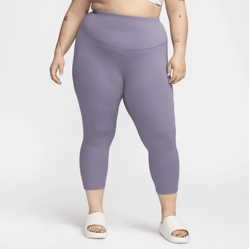 Nike One женская С высокой Талией Crop лосины (большие размеры) цвет фиолетовый