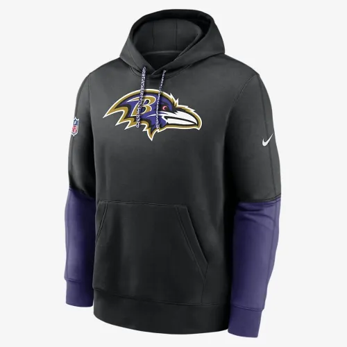 Baltimore Ravens Sideline Team Issue Club чоловічі Nike NFL Pullover Толстовка з капюшоном колір чорний