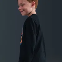 Nike Glow With Me Little дитячі Long Sleeve футболка колір чорний