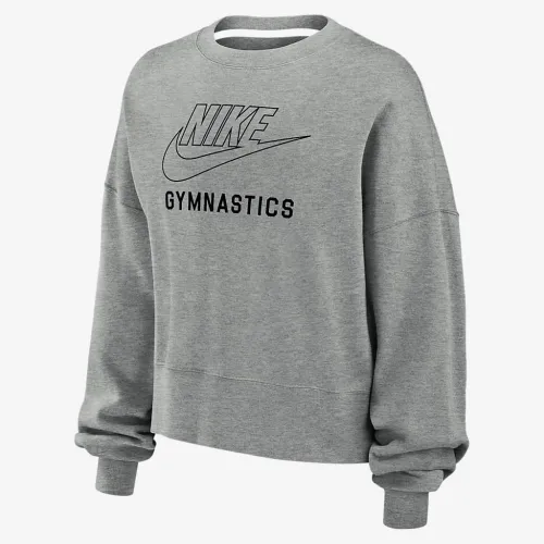 Nike Phoenix Fleece жіноча Gymnastics Crew-Neck світшот колір сірий