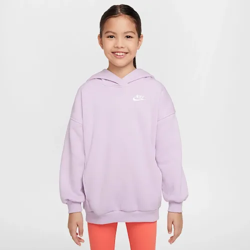 Nike Sportswear Club Fleece Big дитячі оверсайз Pullover Толстовка з капюшоном колір фіолетовий