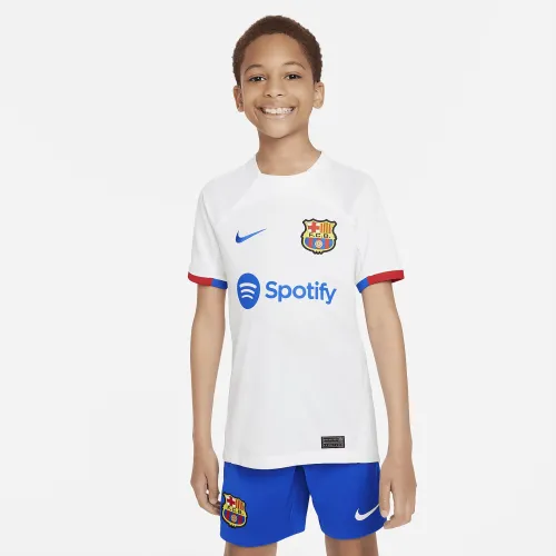 FC Barcelona 2023/24 Stadium Away Big детские Nike Dri-FIT Soccer Jersey цвет белый