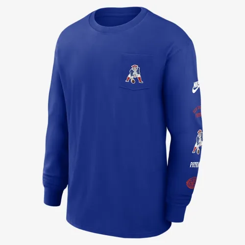 New England Patriots Rewind Max90 Pocket чоловічі Nike NFL Long-Sleeve футболка блакитний
