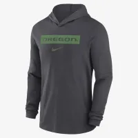 Oregon Ducks Sideline мужские Nike Dri-FIT College Long-Sleeve Hooded Top цвет серый