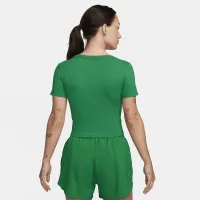 Nike One Fitted женская Dri-FIT Short-Sleeve Cropped Top цвет зеленый