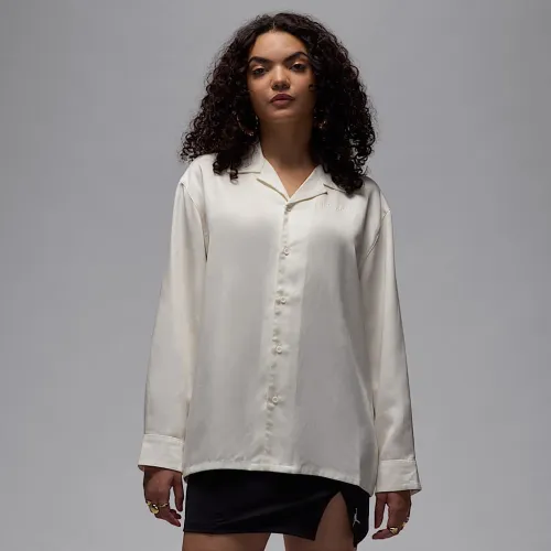 Nike Air Jordan женская Long-Sleeve Woven Top цвет белый