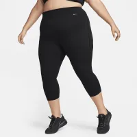 Nike Universa жіноча Medium-Support З високою талією Cropped лосіни з кишенями(великі розміри) колір чорний