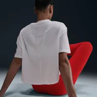 Nike One Relaxed женская Dri-FIT Cropped Short-Sleeve Top цвет белый