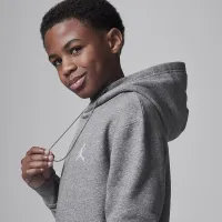 Nike Jordan MJ Brooklyn Big детские Fleece Pullover Толстовка с капюшоном цвет серый