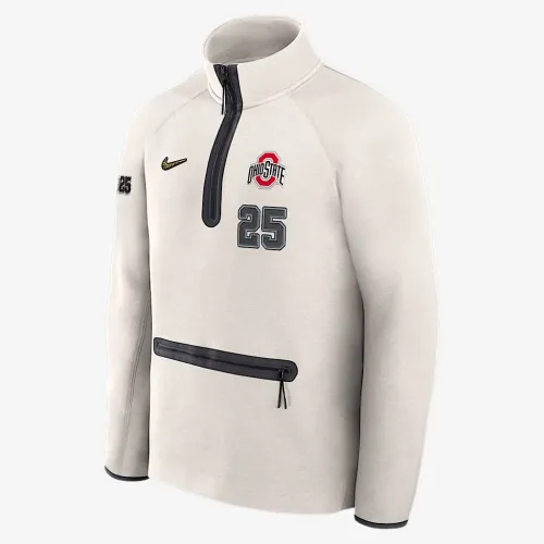 Ohio State Buckeyes 2025 College Football Playoff Media Day Tech Fleece мужские Nike NFL 1/2-Zip Top цвет серый