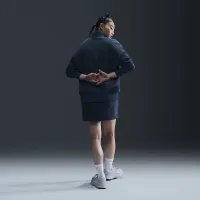 Nike Sportswear Phoenix Fleece женская оверсайз 1/4-Zip Logo Top синий
