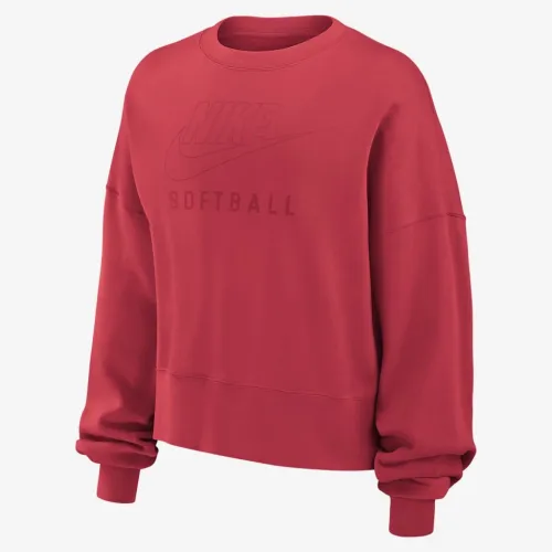 Nike Phoenix Fleece жіноча Softball Crew-Neck світшот колір червоний