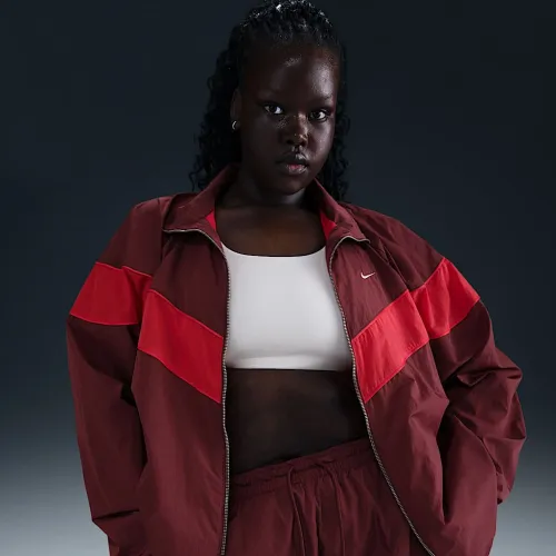 Nike Windrunner женская Loose UV Woven Full-Zip Куртка (большие размеры) цвет красный