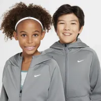Nike Big детские Therma-FIT Winterized тренировочные Толстовка с капюшоном цвет серый